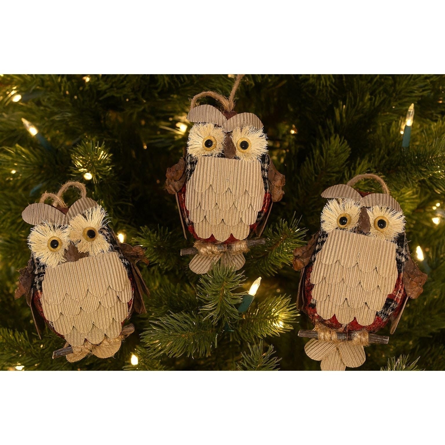 Vintage Owl Ornament | Woodland Rustic Christmas Tree Decor Holiday Owl