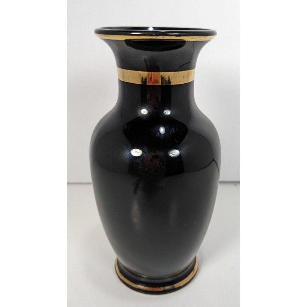 Vintage Chokin Vase Pagoda Scene Gold Gilded Japan 6.25"