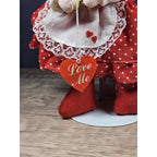 Vintage Rag Doll Red Polka Dot Dress Cloth Doll Heart Tag