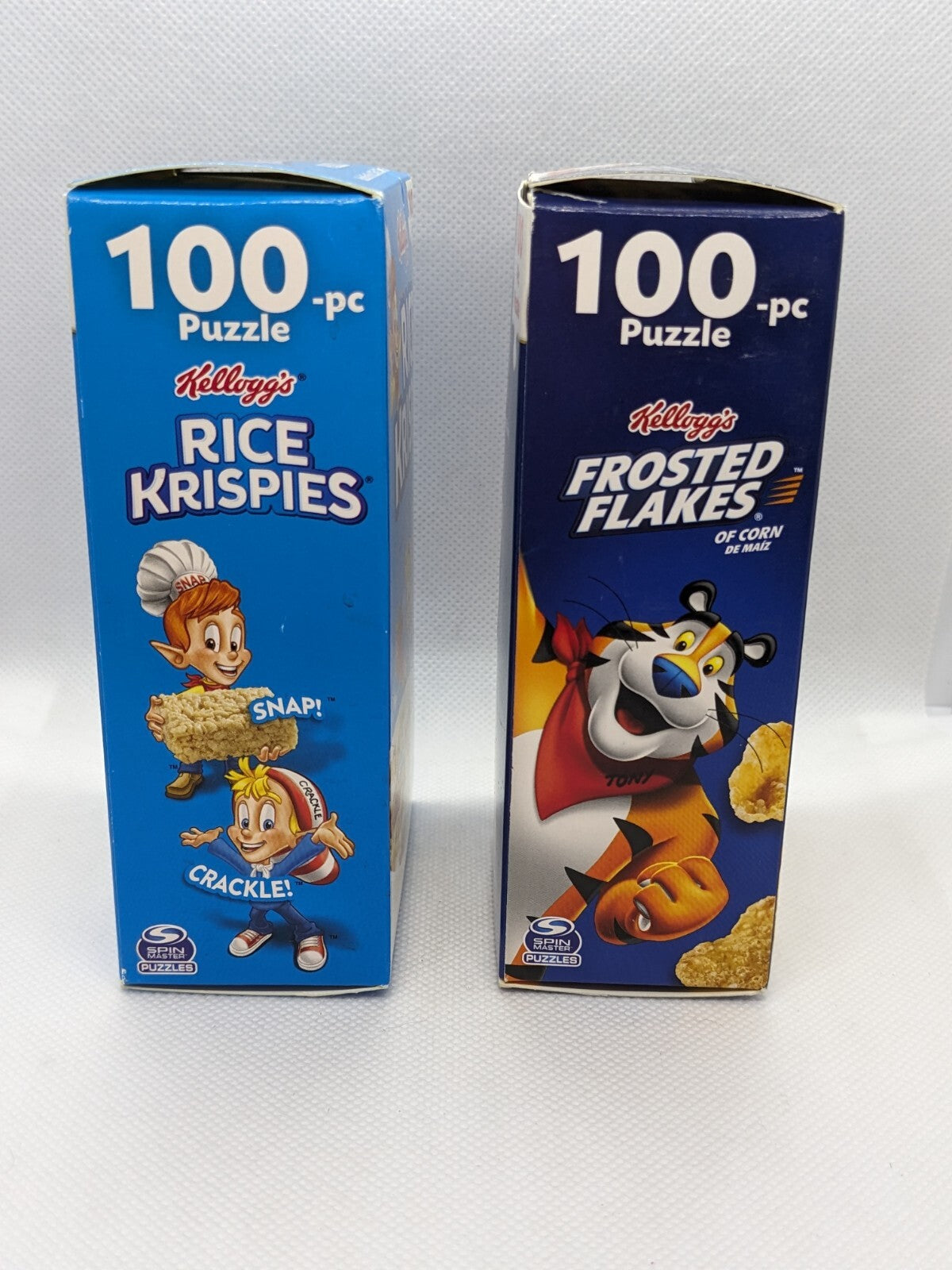Lot of 2 Kelloggs Cereal Mini Box Puzzles Frosted Flakes & Rice Krispies 100 pcs