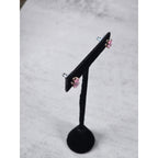 Vintage Pink Teardrop Stud Earrings Silver Tone Used