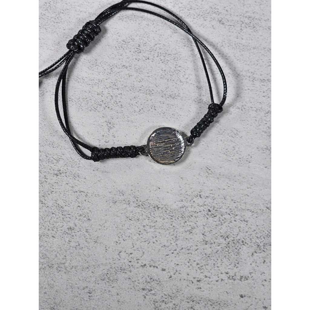 Tennis Ball Charm Bracelet Adjustable Black Cord Sports Jewelry