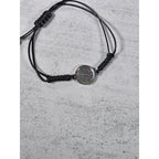 Tennis Ball Charm Bracelet Adjustable Black Cord Sports Jewelry
