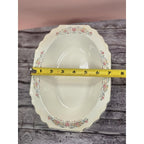 Vintage Lido Oval Serving Bowl W.S. George Floral Rim 9 1/4" x 7"