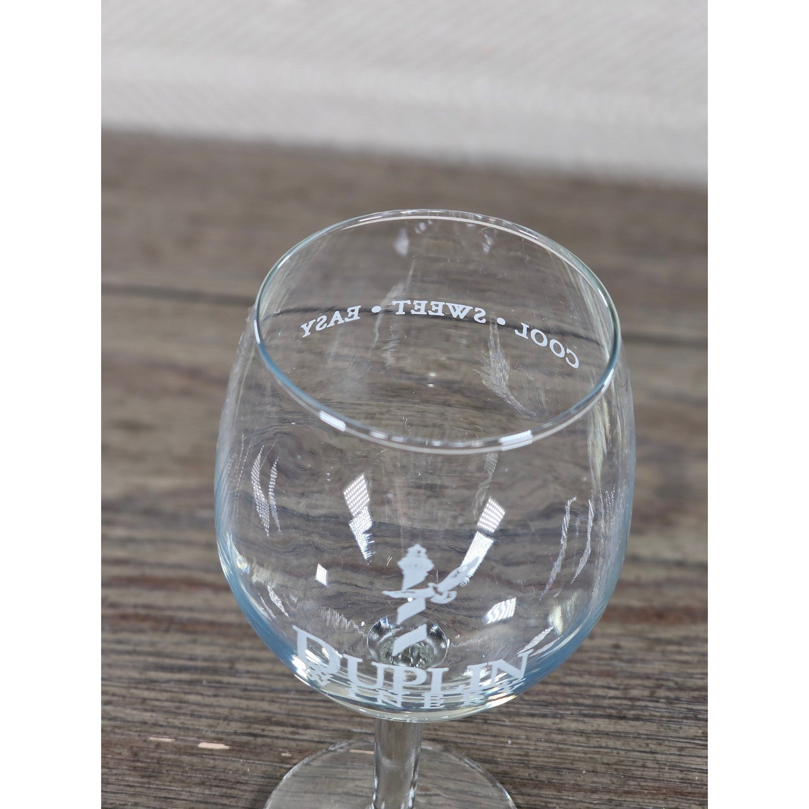 Duplin Winery Wine Glass 7" Tall Etched Stemmed Goblet