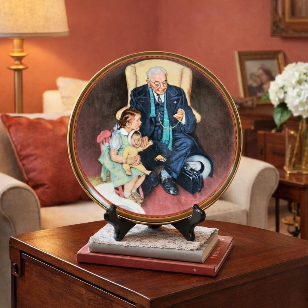 Vintage Norman Rockwell Tender Loving Care Collector Plate 1988 Knowles
