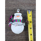 Glitter Snowman Christmas Ornament Candy Cane Garland Holiday Decor