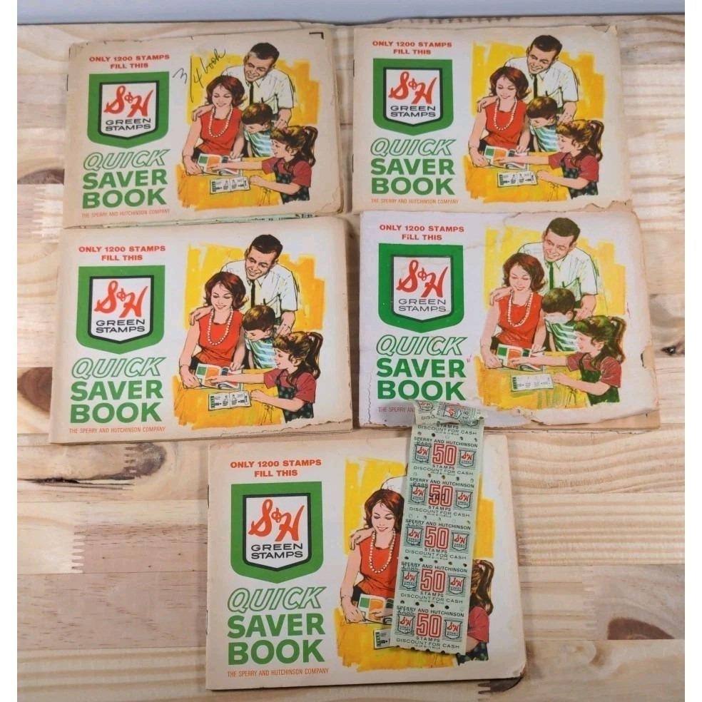 Vintage S&H Green Stamp Books Lot MacDonald Plaid 20 Books
