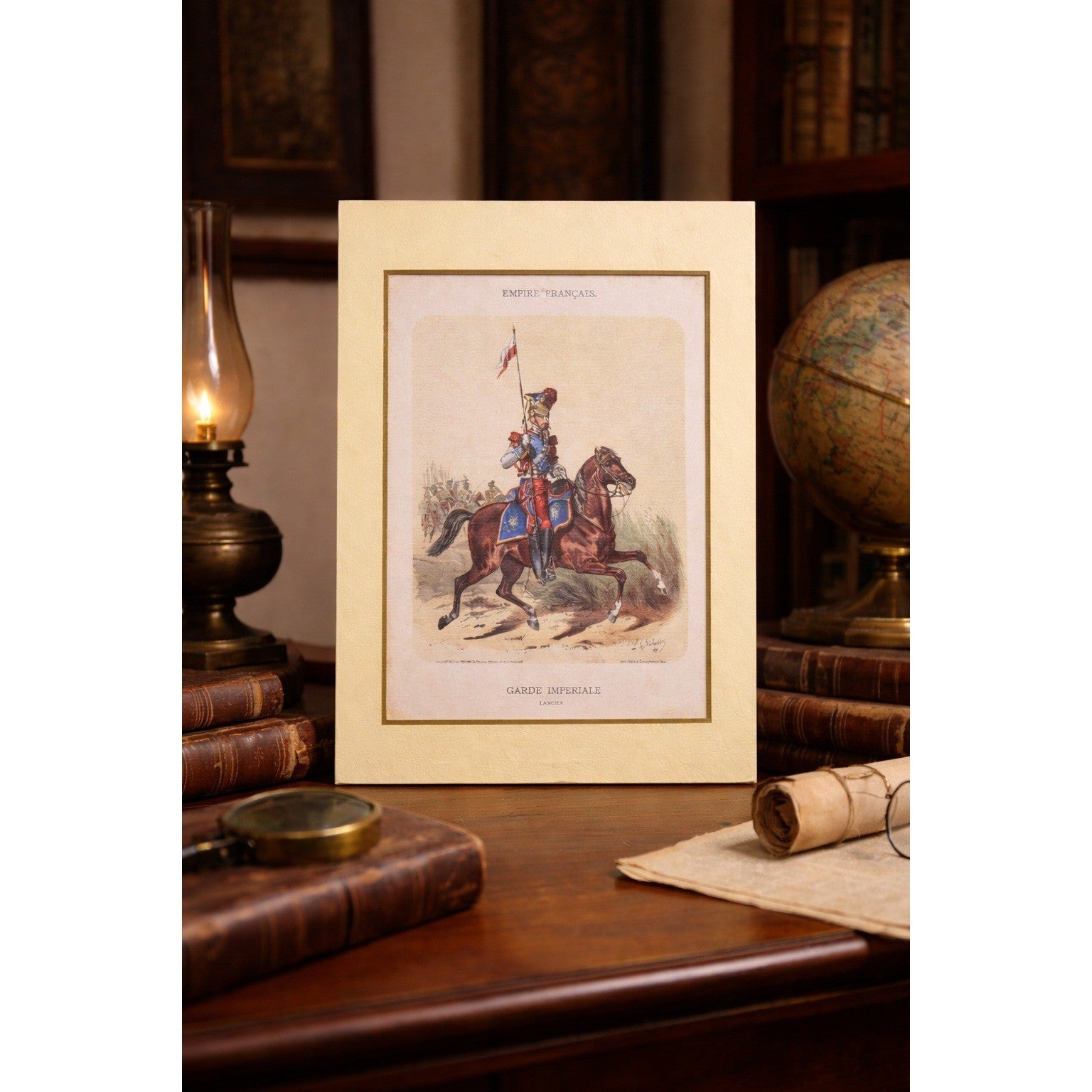 Vintage French Empire Lancer Print Garde Imperiale Wall Art 11.5 x 8