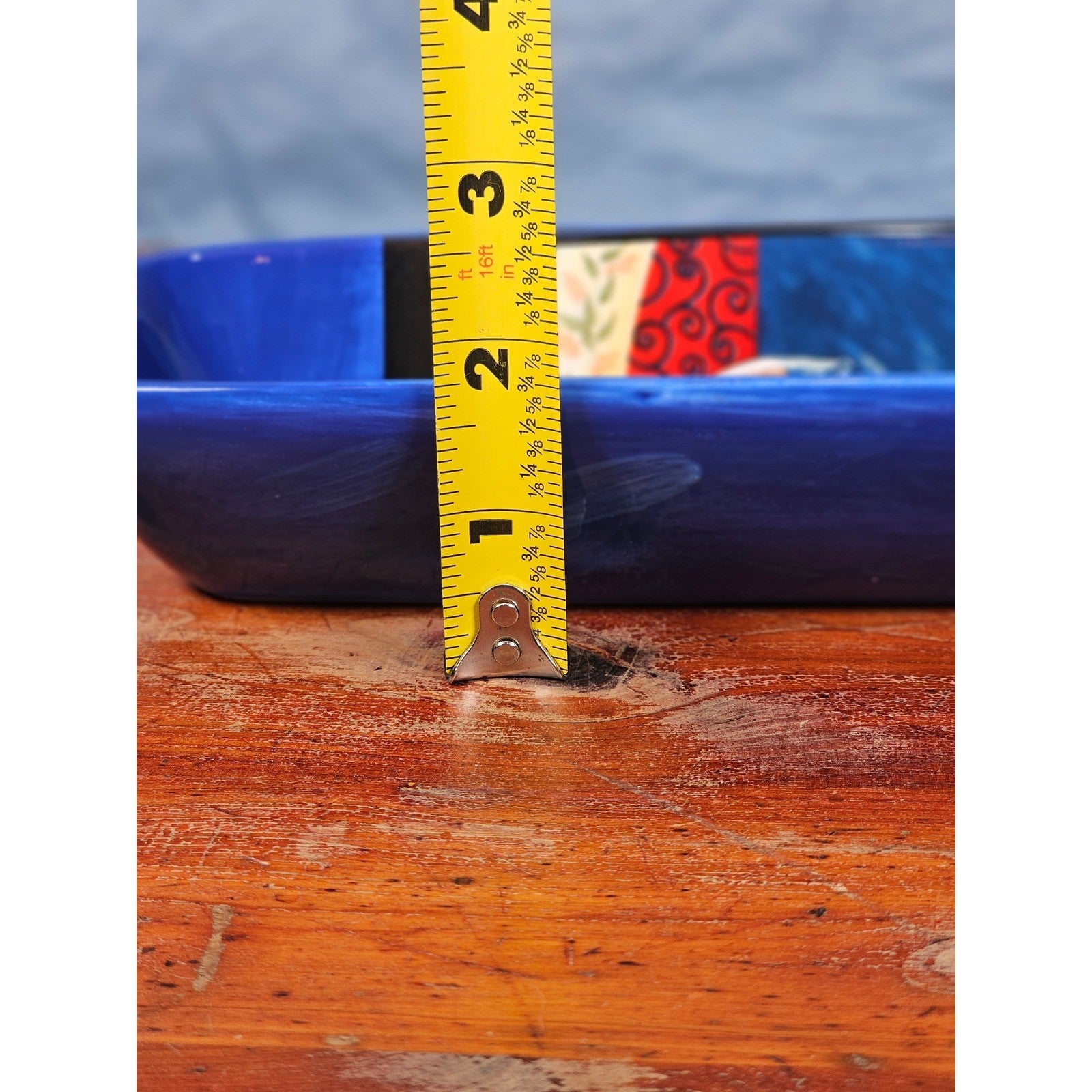 Blue Ceramic Wine Bottle Shaped Serving Dish with Chardonnay Scene NAPA VALLEY