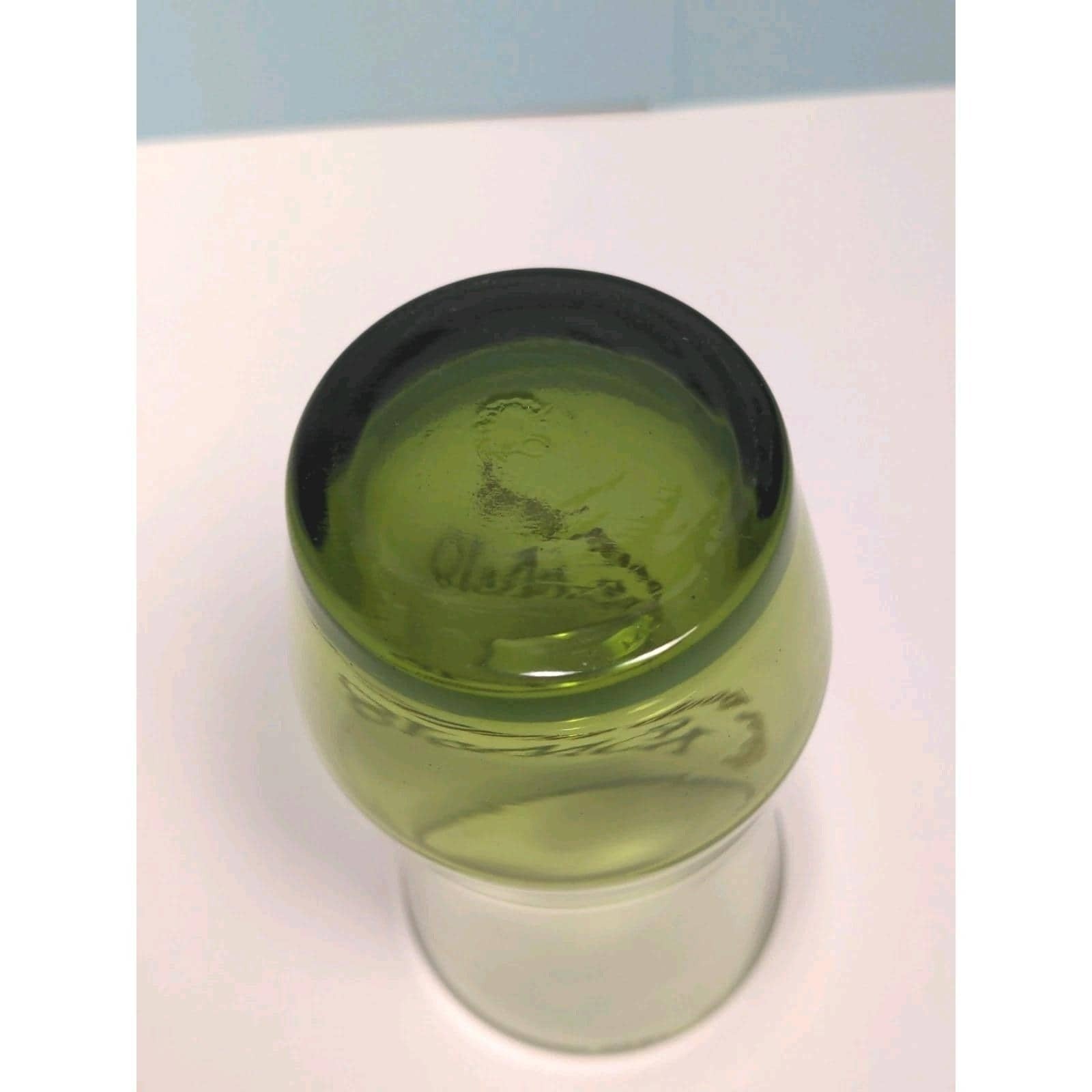 Libbey Green Glass 81WGY That Good Feeling Vintage Tumbler 5.5