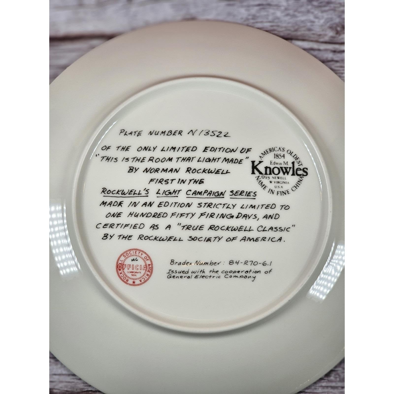 Norman Rockwell Collector Plate This Is The Room That Light Made 8.5"