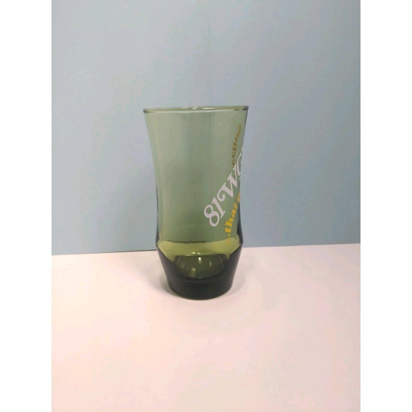 Libbey Green Glass 81WGY That Good Feeling Vintage Tumbler 5.5
