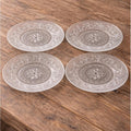 Anchor Hocking Sandwich Glass Salad Plates Set of 4 7.25" Floral