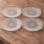 Anchor Hocking Sandwich Glass Salad Plates Set of 4 7.25" Floral