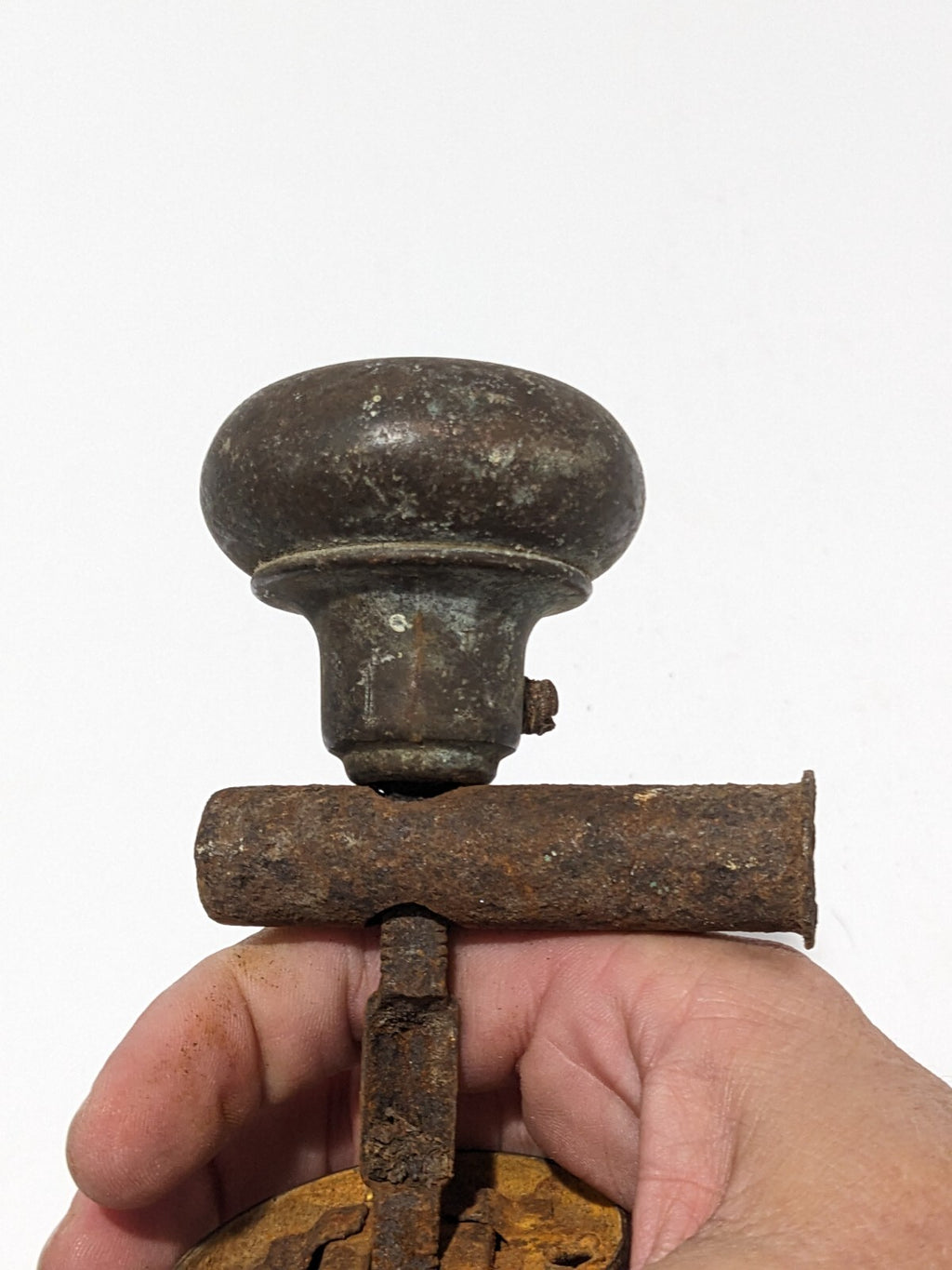 Antique Bronze Door Knob & Latch Set – 19th Century Architectural Hardware