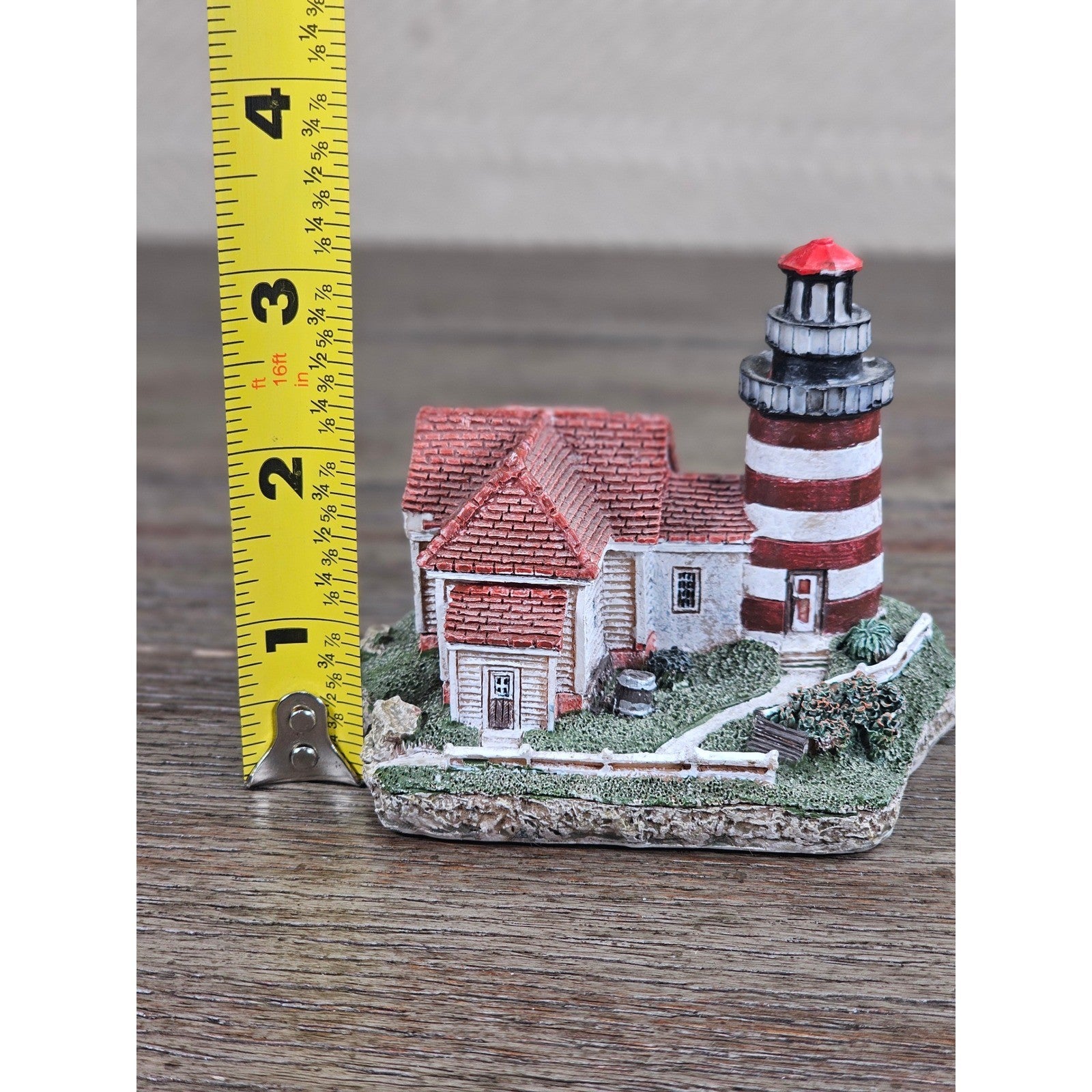 Vintage West Quoddy Head Lighthouse Mini Figurine Coastal Decor