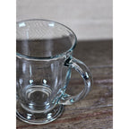 Vintage Anchor Clear Glass Footed Mug USA Made Coffee Tea Cup