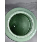 Vintage Pier 1 Mint Green Speckled Canister with Wooden Lid