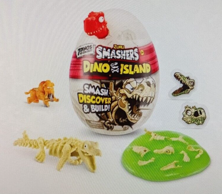 Zuru Smashers Dino Island Mystery Egg w/ Surprise Items-- Orange Dino Egg