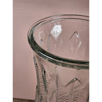 Vintage Brody Clear Glass Vase 9.5 Inch Mid Century Feather Leaf Design
