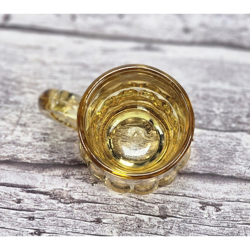 Vintage Federal Amber Mini Beer Mug Shot Glass 1970s Gold Glass
