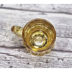 Vintage Federal Amber Mini Beer Mug Shot Glass 1970s Gold Glass