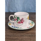 Vintage Majesticware Geranium Cup & Saucer Set by Sakura Floral Stoneware