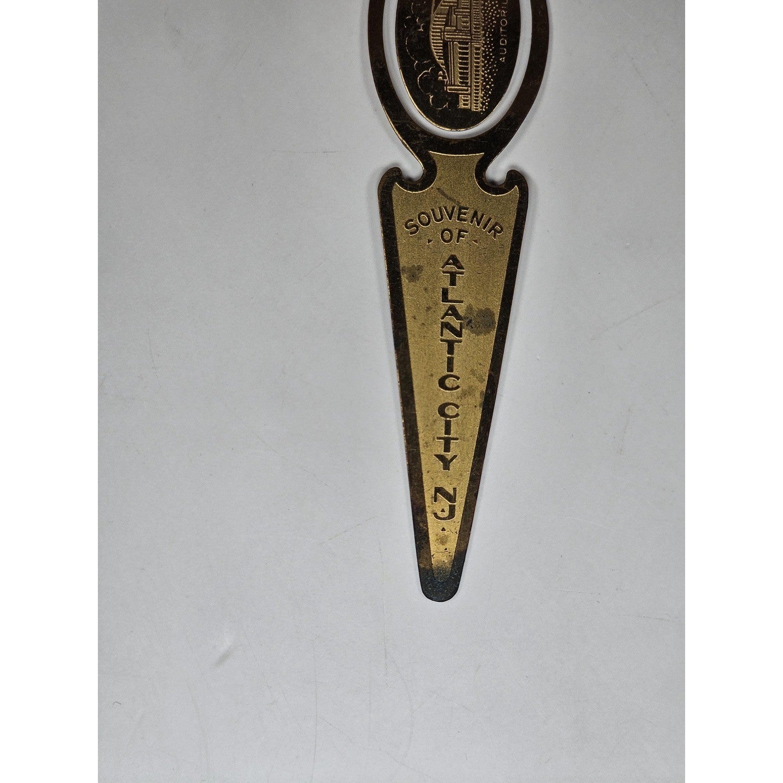 Atlantic City Bookmark Letter Opener Brass Souvenir