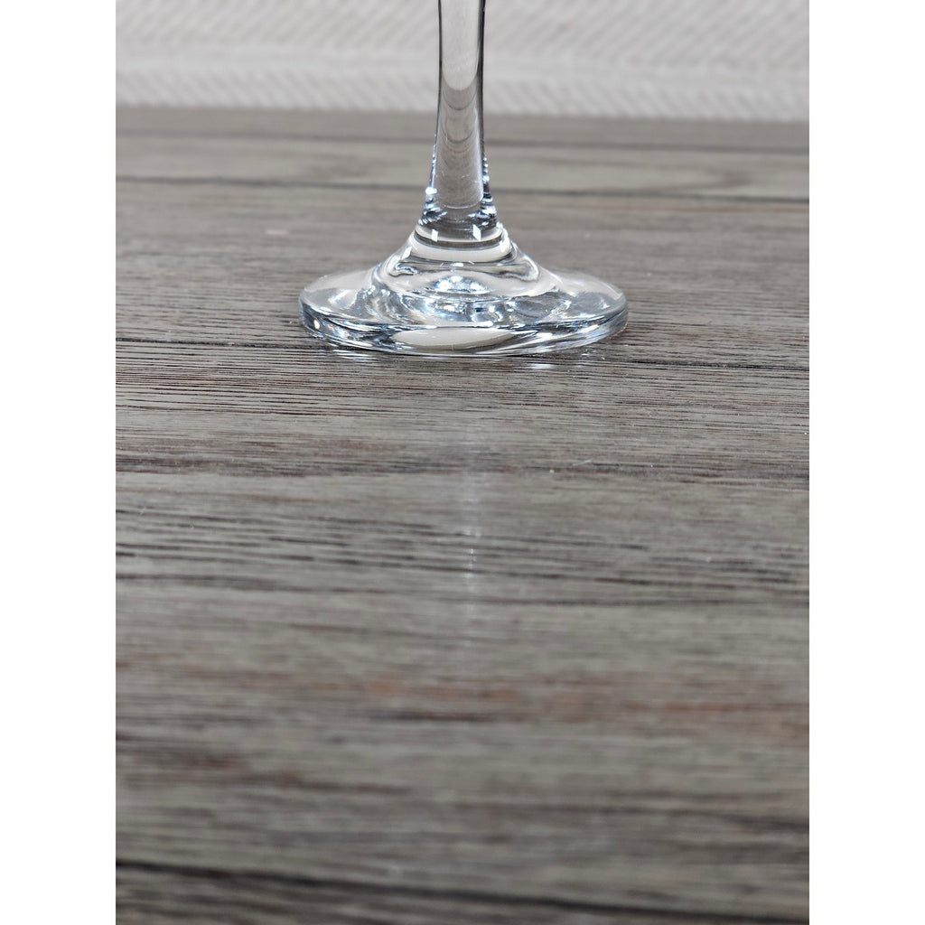 Vintage Clear Wine Glass 8.5" Tall Thick Heavy Stemware