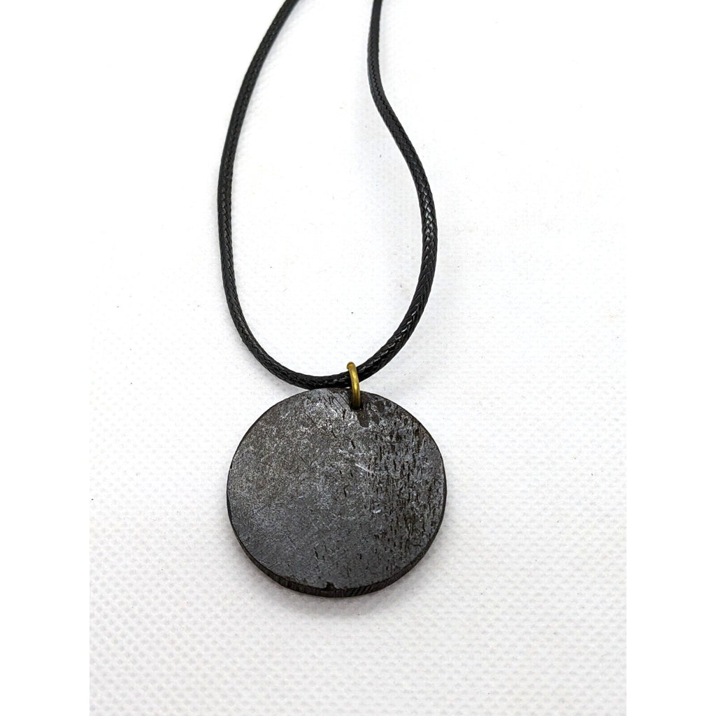 Hand Carved Wooden Om Pendant Necklace 18 Inch Cord Nepal Spiritual Jewelry