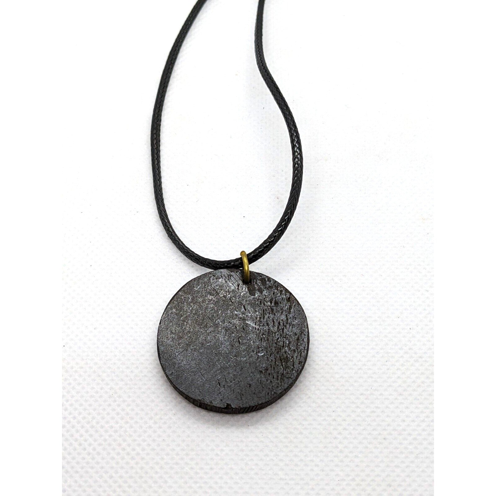 Hand Carved Wooden Om Pendant Necklace 18 Inch Cord Nepal Spiritual Jewelry