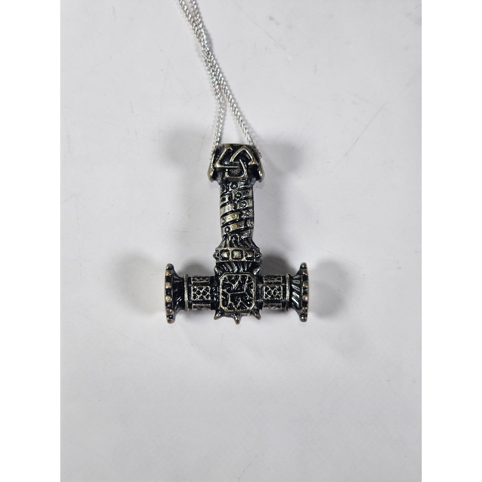 Vintage Thor Hammer Pendant Necklace 34g Norse Style