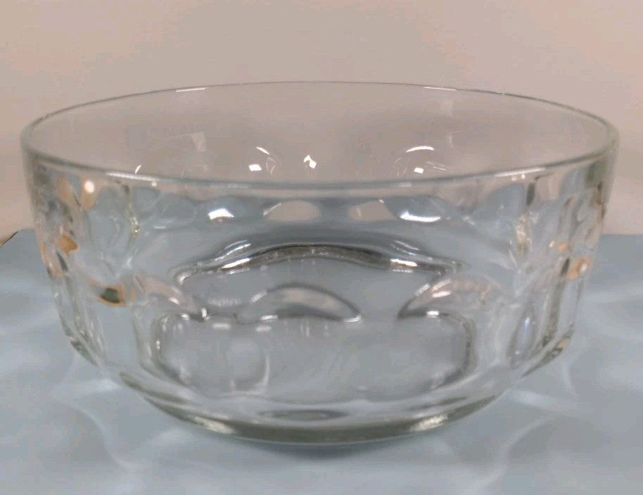 Vintage Crystal D’Arcoroc France “Thumbprint” 8.5″ Round Fruit Bowl