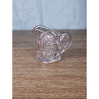 Vintage Cut Glass Mini Creamer Pitcher Starburst Swirl Chipped Rim 2.3in