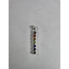 Vintage Sterling Silver Rainbow Gemstone Pendant | Multistone Vertical Charm