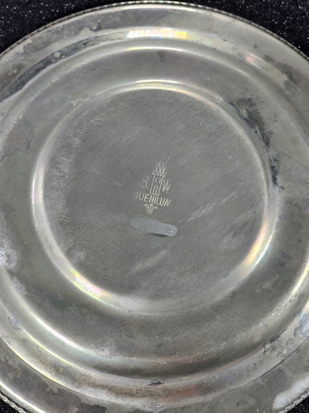 MCM Vintage BW Buenilum Hand Forged Hammered Aluminum Plate 6 1/2" Collectible