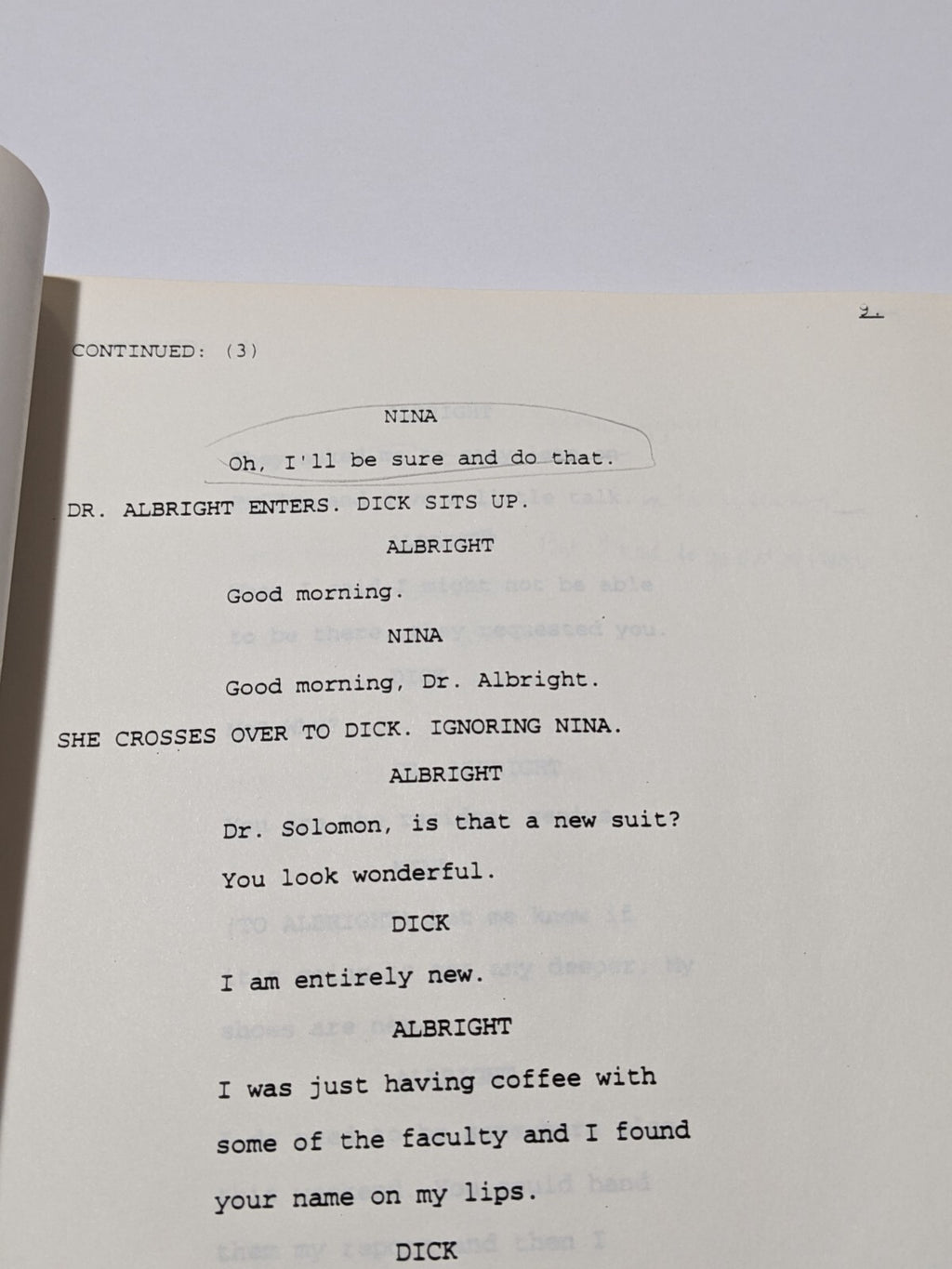 3rd Rock from the Sun First Draft Script “Truth or Dick” TV Sitcom 1995