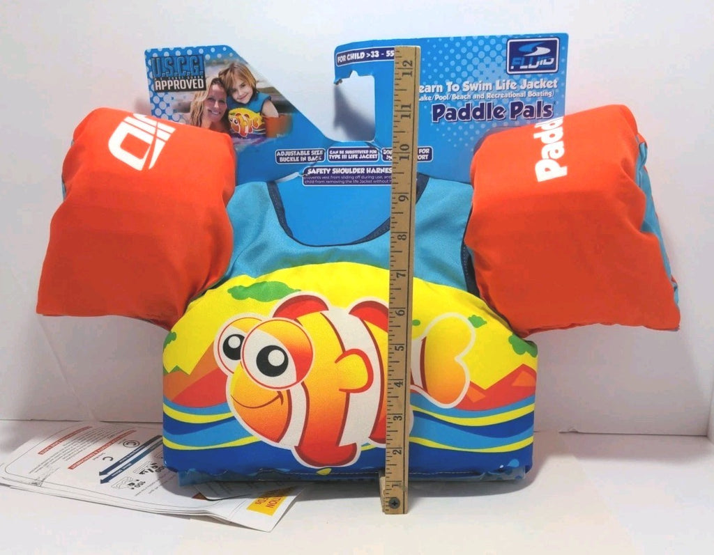Unisex Fluid Aquatics Child Small Paddle Pals Life Jacket Clown Fish
