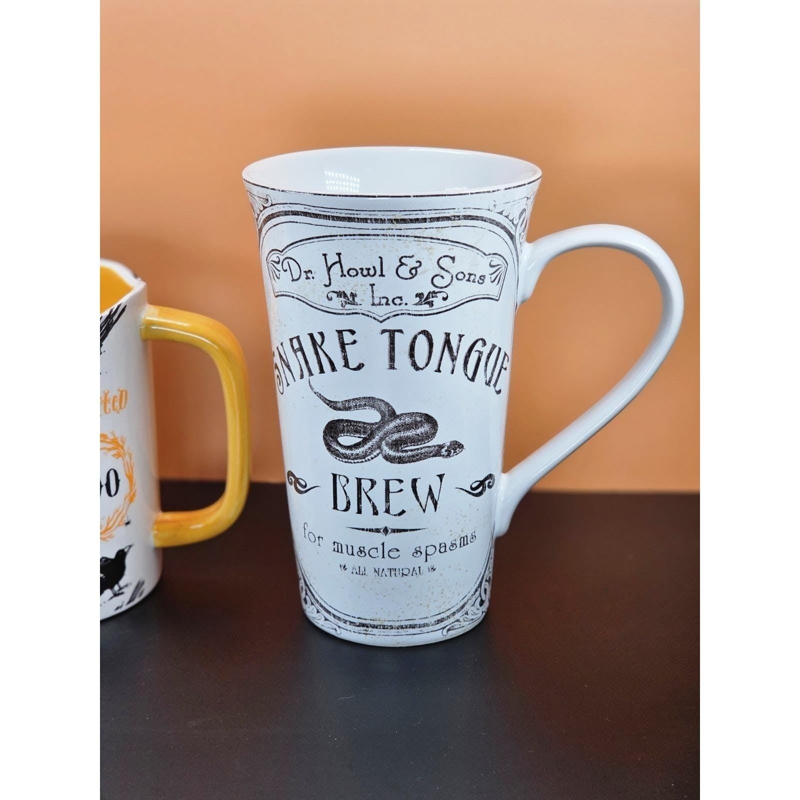 Vintage Halloween Mug Set Ceramic Haunted Apothecary Angela Staehling