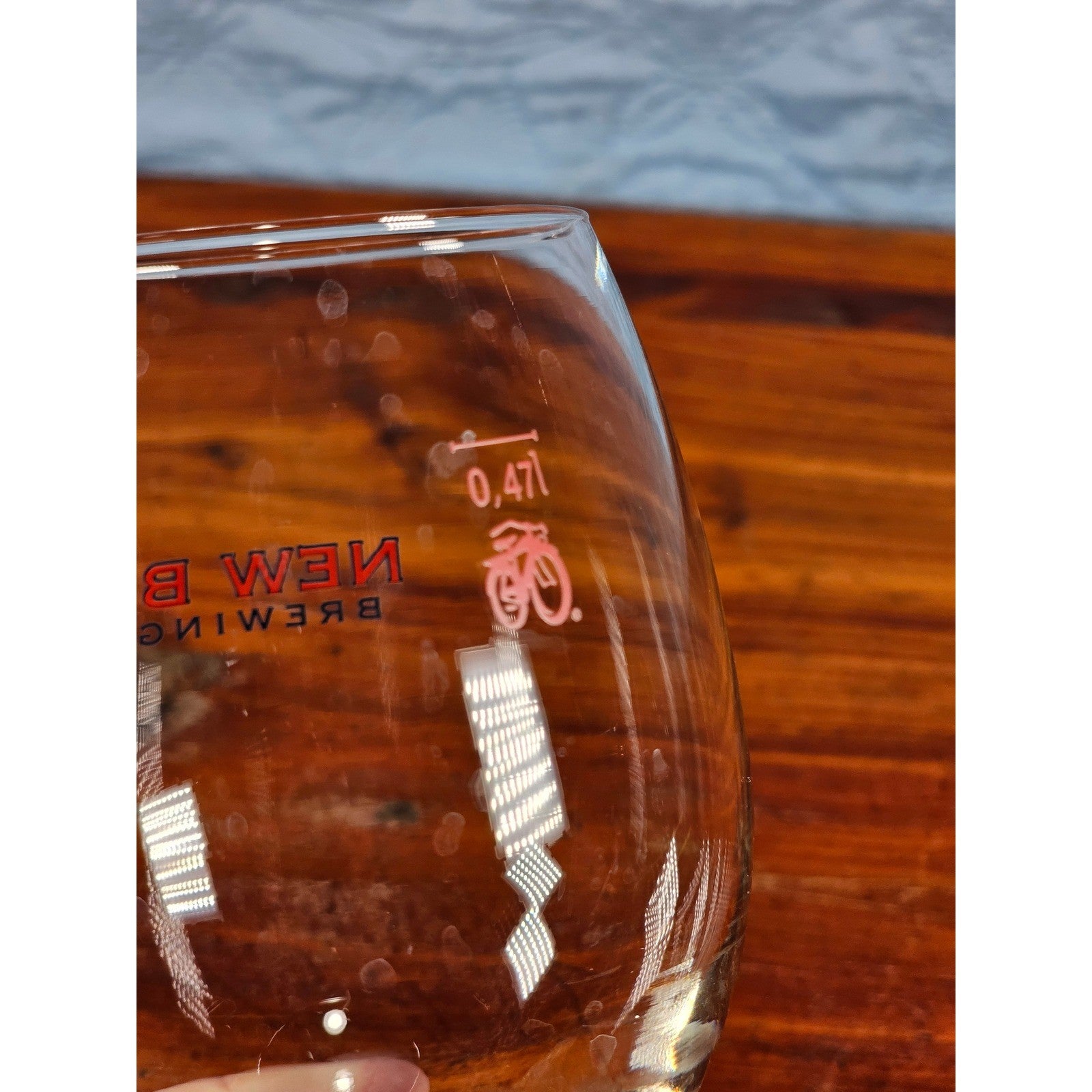 Vintage New Belgium Brewing Tulip Beer Glass Red Logo Stemmed