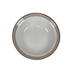 Vintage International Stoneware Serving Bowl Cream Gold Rings 9 Inch