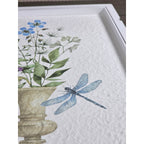 Textured Botanical Print Framed Wall or Tabletop Floral Decor