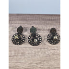 Vintage Brass Bronze Drawer Knobs Set 3 Ornate Cabinet Pulls