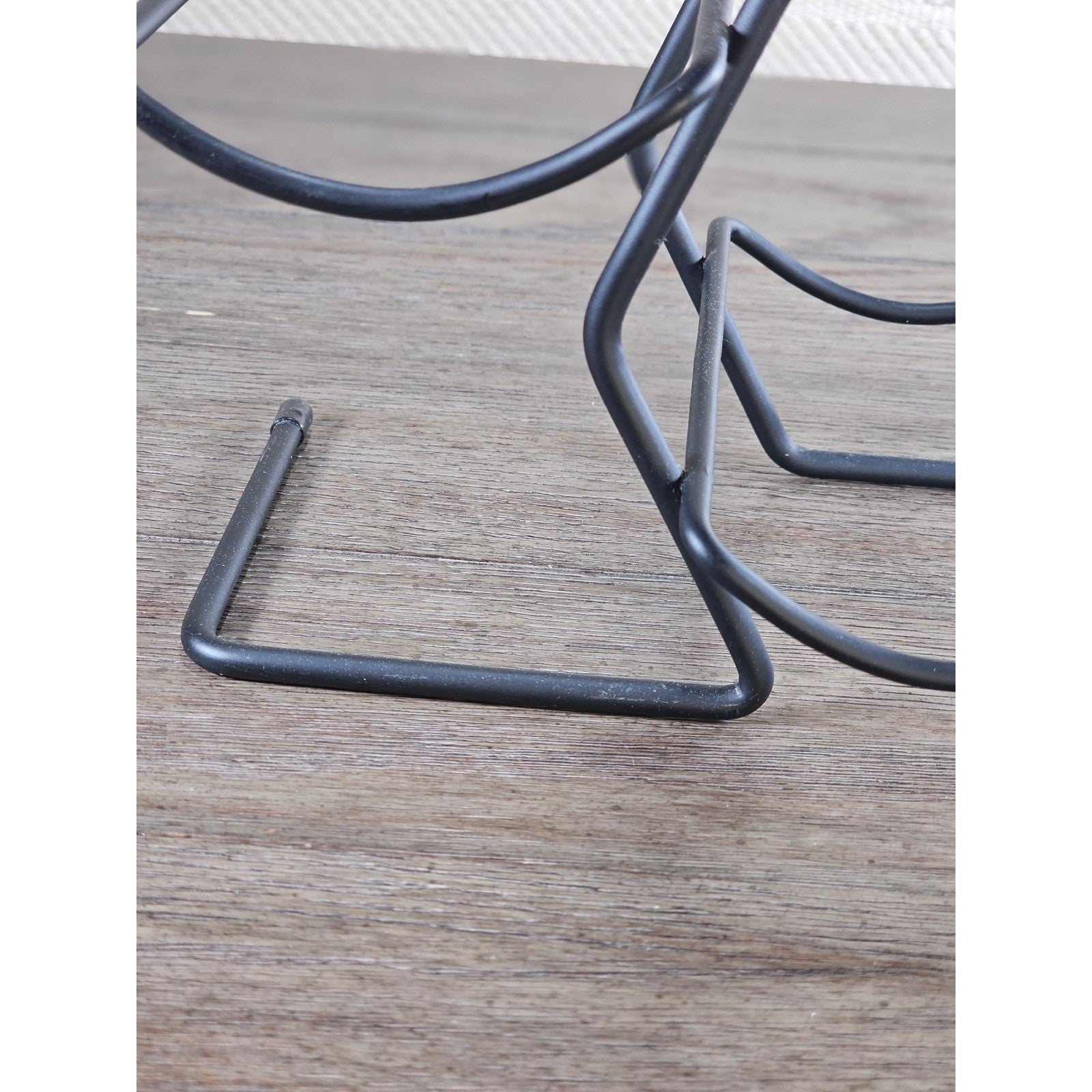 Modern Black Metal Wine Bottle Holder Tabletop Rack Holds 4 Bottles