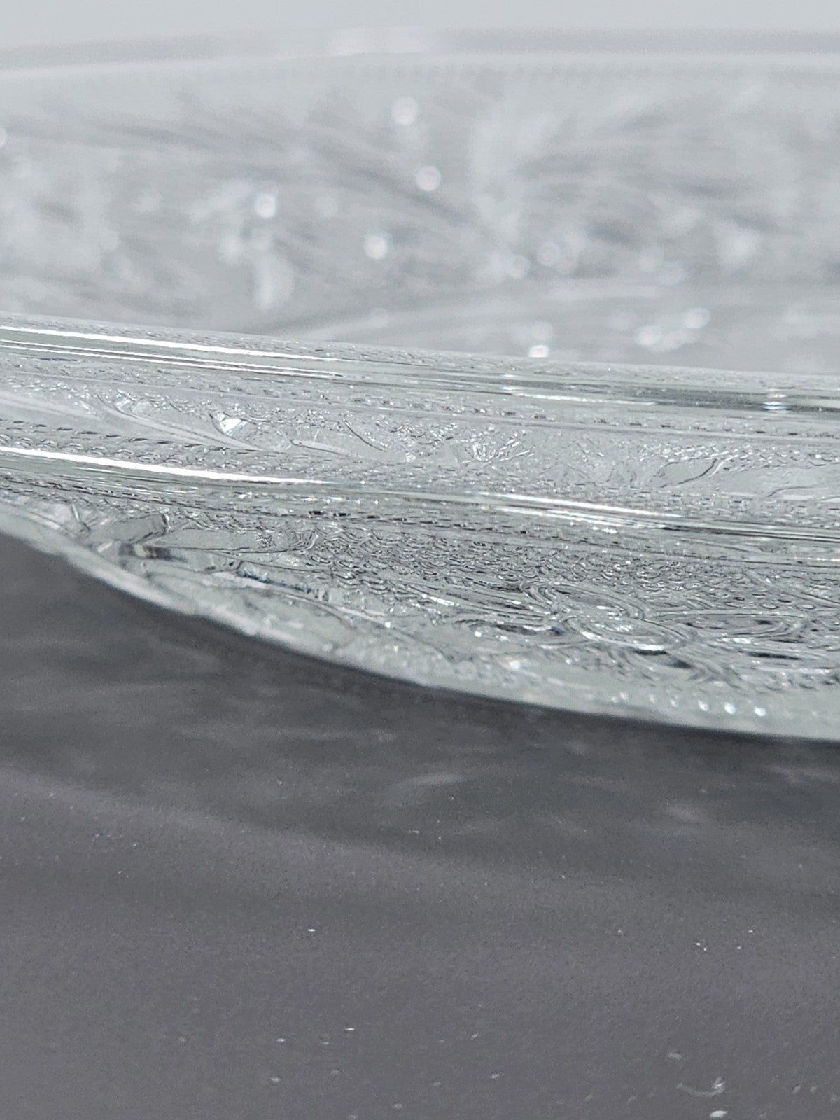 Set of 2 Anchor Hocking Sandwich Glass Salad Plates Clear Vintage Pressed Glass