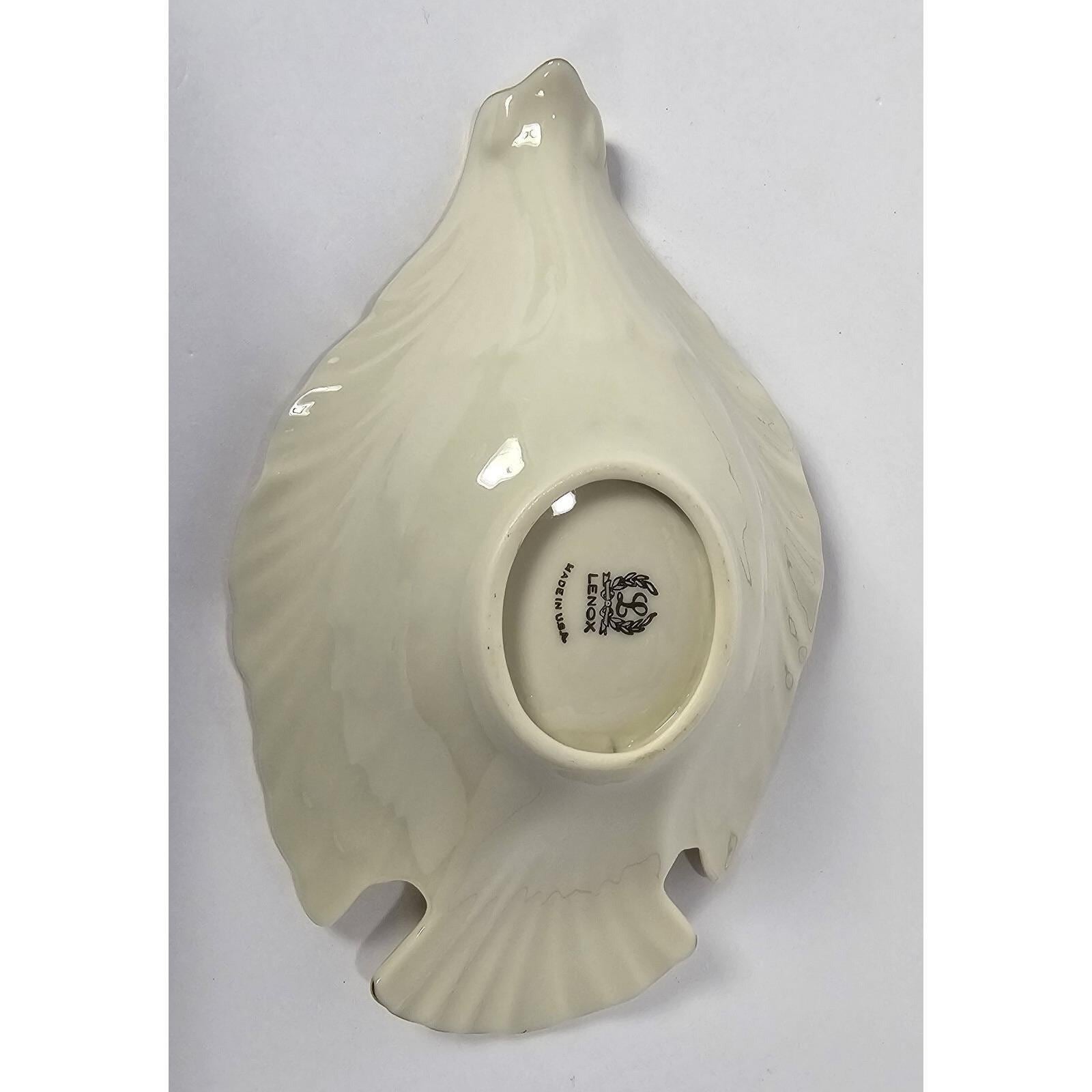 Vintage Lenox Dove Candy Dish Cream China Gold Trim