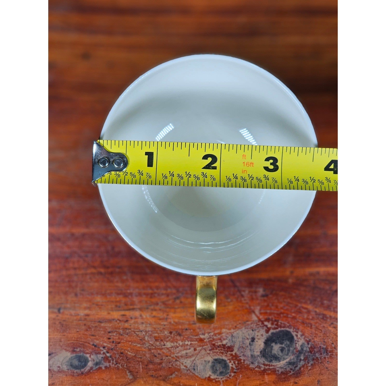 Theodore Haviland New York White Porcelain Teacup with Gold Trim