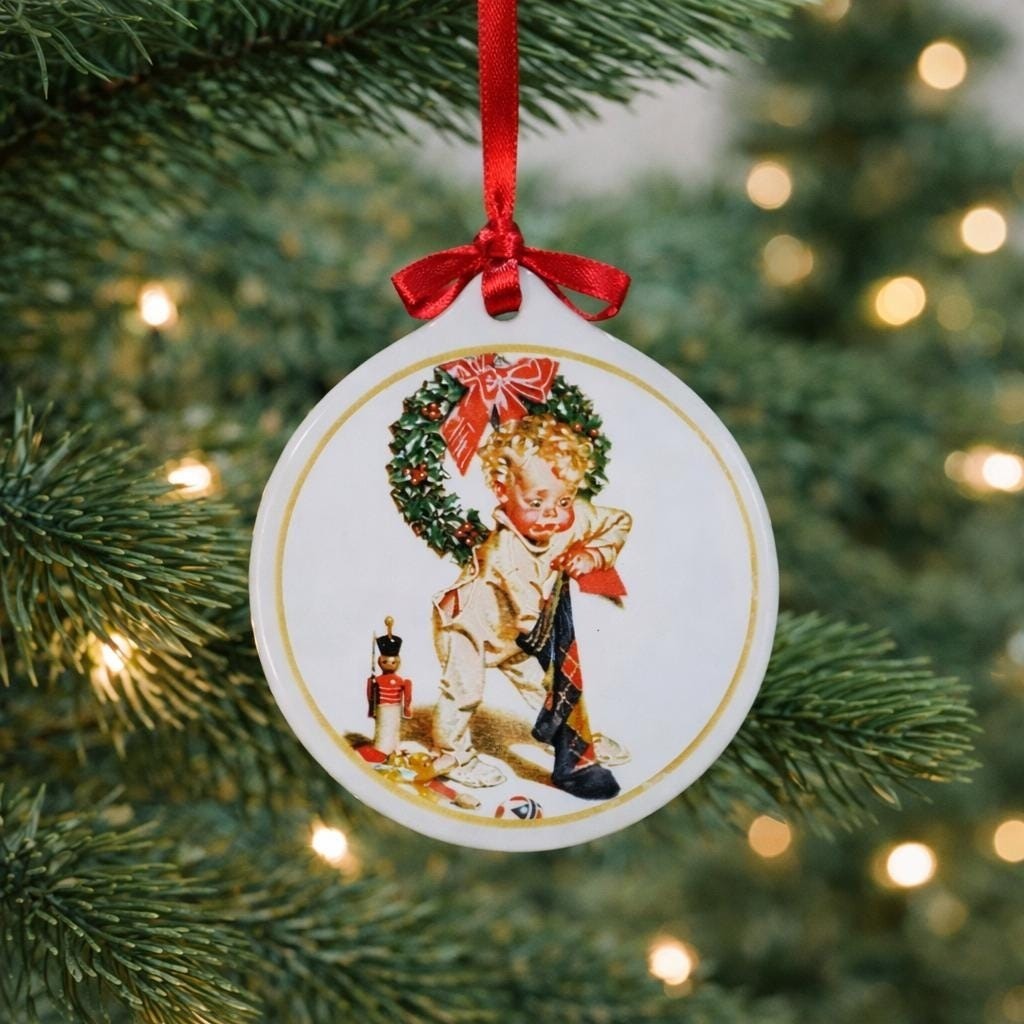 Vintage 2001 J.C. Leyendecker Porcelain Christmas Ornament