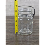 Vintage Atlas E-Z Seal Glass Jar Wire Bail Lid 5x3 Clear Embossed